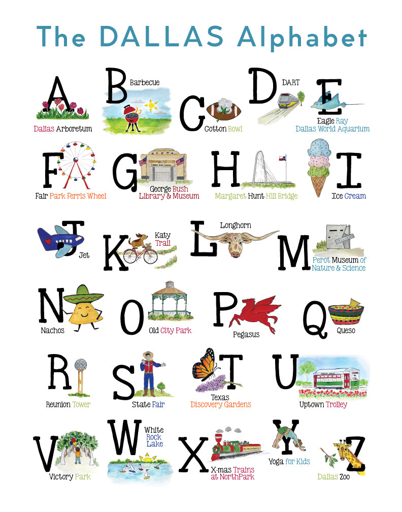 ABCs of Dallas Kids Tee